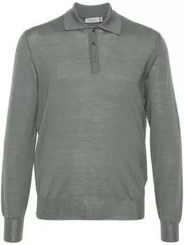Canali рубашка поло из шерсти мериноса, зеленый
