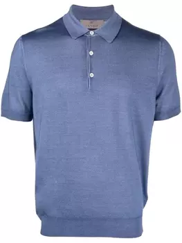 Canali рубашка поло из смеси шелка и шерсти, синий