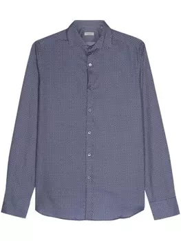 Canali рубашка с геометричным узором, синий
