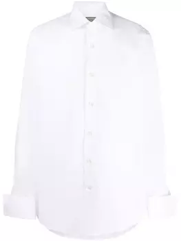 Canali рубашка с косым воротником, белый