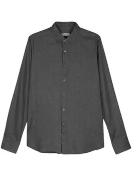 Canali рубашка с узором «ёлочка», серый
