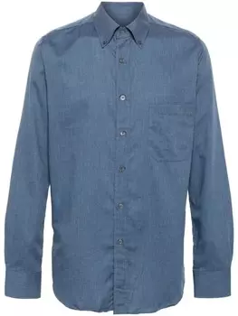 Canali рубашка с узором в елочку, синий