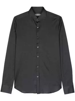 Canali рубашка со срезанным воротником, серый