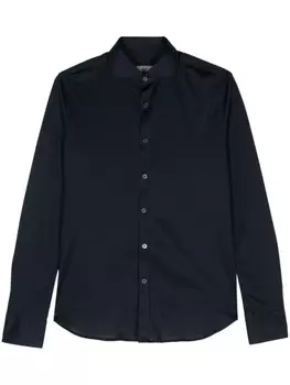 Canali рубашка со срезанным воротником, синий