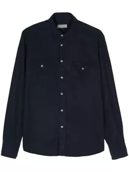 Canali саржевая рубашка, синий