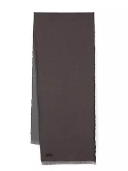 Canali шарф с логотипом, коричневый