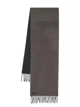Canali шарф с нашивкой-логотипом, коричневый