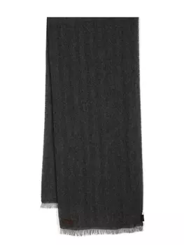 Canali шарф с узором в елочку, серый
