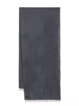 Canali шарф с узором в елочку, синий