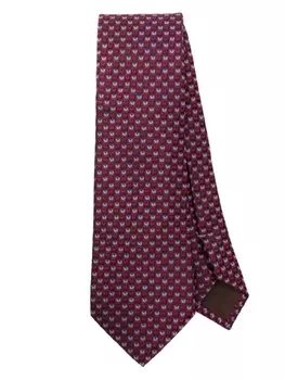 Canali шелковый галстук с жаккардовым узором, красный