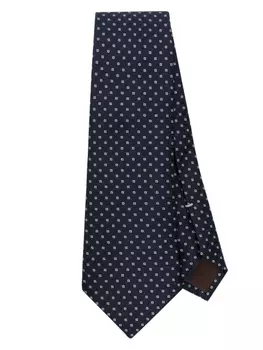 Canali шелковый галстук с жаккардовым узором, синий