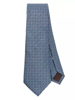Canali шелковый галстук с жаккардовым узором, синий