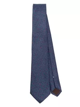 Canali шелковый галстук с жаккардовым узором, синий