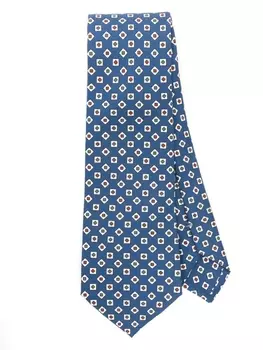 Canali шелковый галстук с жаккардовым узором, синий
