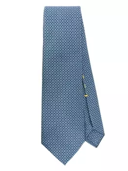 Canali шелковый галстук с жаккардовым узором, синий