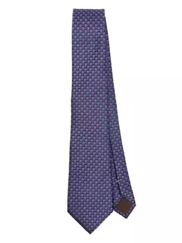 Canali шелковый галстук с жаккардовым узором, синий