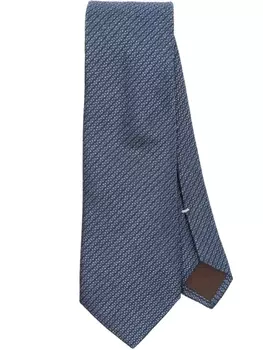 Canali шелковый галстук с жаккардовым узором, синий