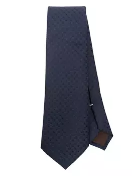 Canali шелковый галстук с жаккардовым узором, синий
