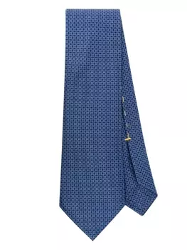 Canali шелковый галстук с жаккардовым узором, синий