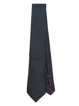 Canali шелковый галстук с жаккардовым узором, синий