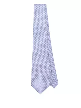 Canali шелковый галстук с жаккардовым узором, синий