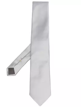 Canali шелковый галстук Solid, серый
