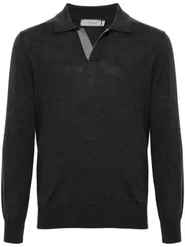 Canali шерстяная рубашка поло, серый