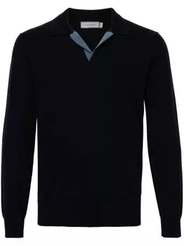 Canali шерстяная рубашка поло, синий