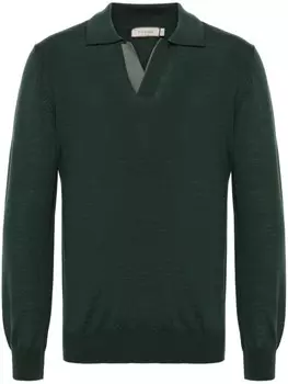 Canali шерстяная рубашка поло, зеленый