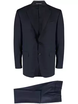 Canali шерстяной костюм с однобортным пиджаком, синий