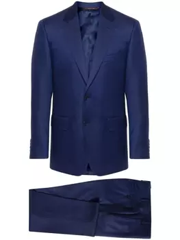 Canali шерстяной костюм с однобортным пиджаком, синий