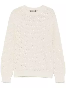 Canali свитер с круглым вырезом, белый