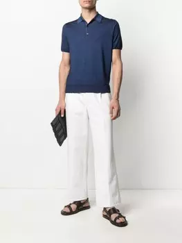 Canali трикотажная рубашка поло, синий