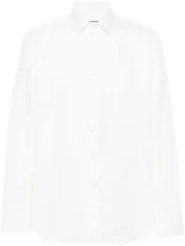 Canali твиловая рубашка с классическим воротником, белый