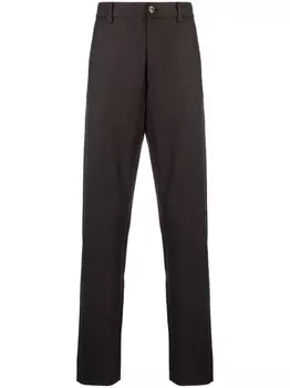 Canali узкие брюки чинос из шерсти, коричневый