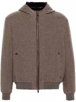 Canali войлочная куртка с капюшоном, коричневый