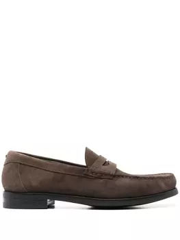 Canali замшевые лоферы, коричневый