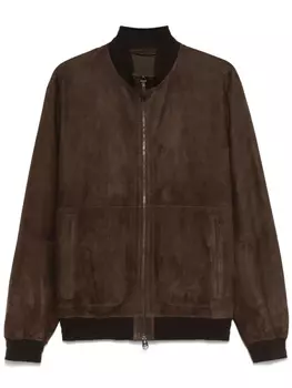 Canali замшевый бомбер, коричневый