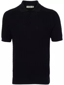 Canali жаккардовая рубашка поло с узором, синий