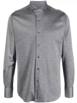 Canali жаккардовая рубашка, серый