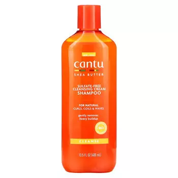 Cantu, Масло ши для натуральных волос, Очищающий крем-шампунь, без сульфатов, 13,5 жидких унций (400 мл)