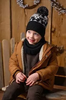 ЦАПЛЯ детская шапка Jamiks, черный