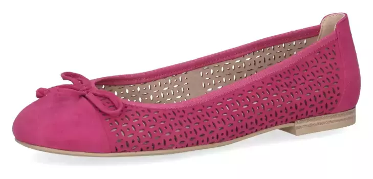 Caprice балетки, слипоны, слипоны, праздничная туфелька с модным узором в дырочках, фуксия