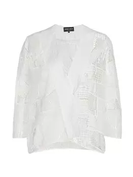 Capsule Resort Кардиган из макраме Giorgio Armani, белый