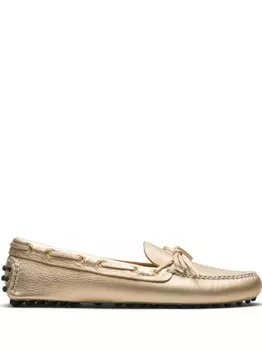 Car Shoe мокасины из зернистой кожи, золотистый