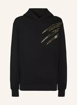 Царапина на толстовке с капюшоном Plein Sport, черный
