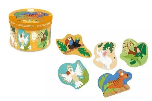 Царапина, пазл, первый пазл «Джунгли», 3/4/5/6/8 деталей. Scratch