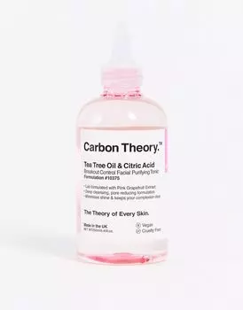 Carbon Theory Очищающий тоник для лица для борьбы с высыпаниями с маслом чайного дерева и лимонной кислотой 250 мл, Sin color