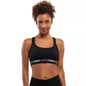 Cardio Black Siroko Ударопрочный спортивный бюстгальтер, чёрный