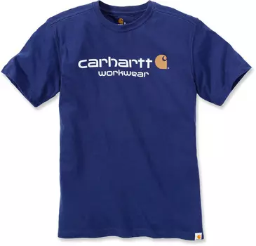 Carhartt Core Logo Футболка, темно-синий/белый
